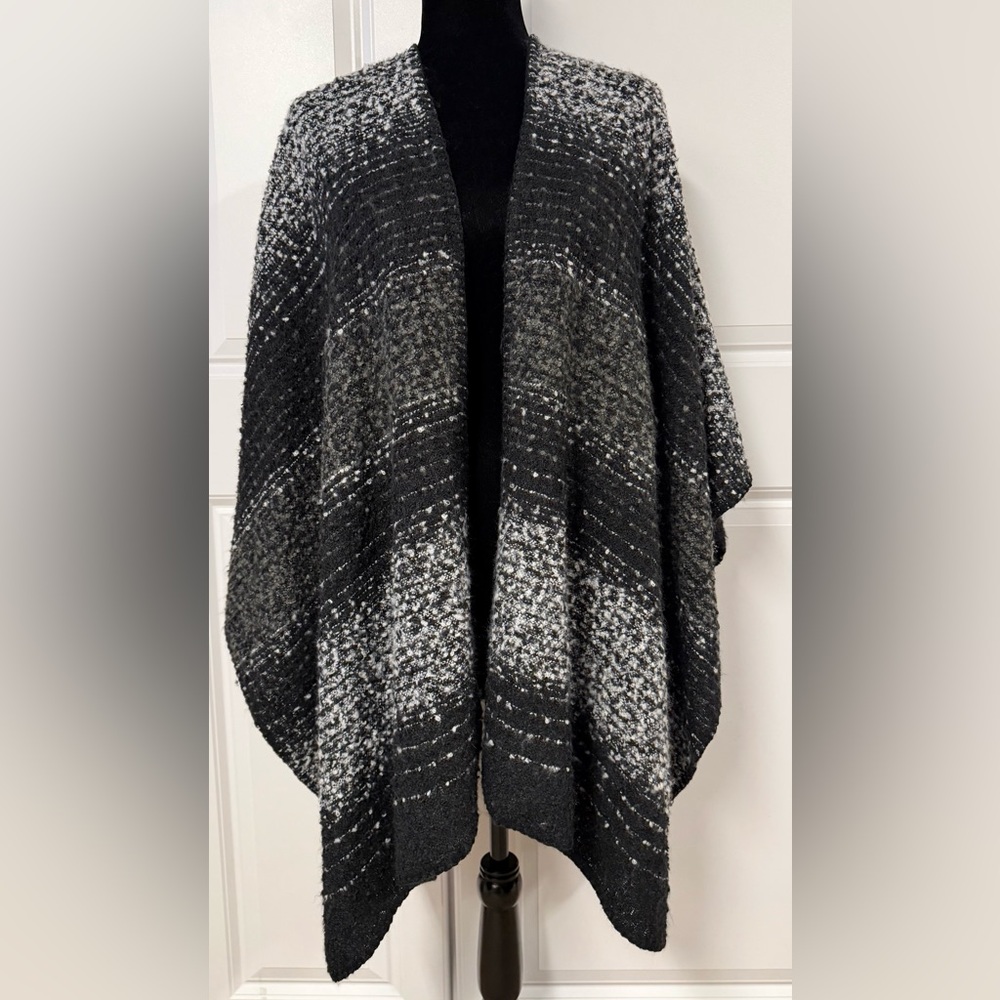 Woolrich Knit Striped Shawl Poncho